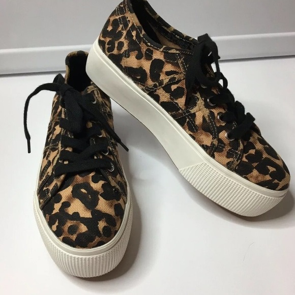 Steve Madden Emmi Platform Sneakers Shoe Leopard 7 - Picture 4 of 8